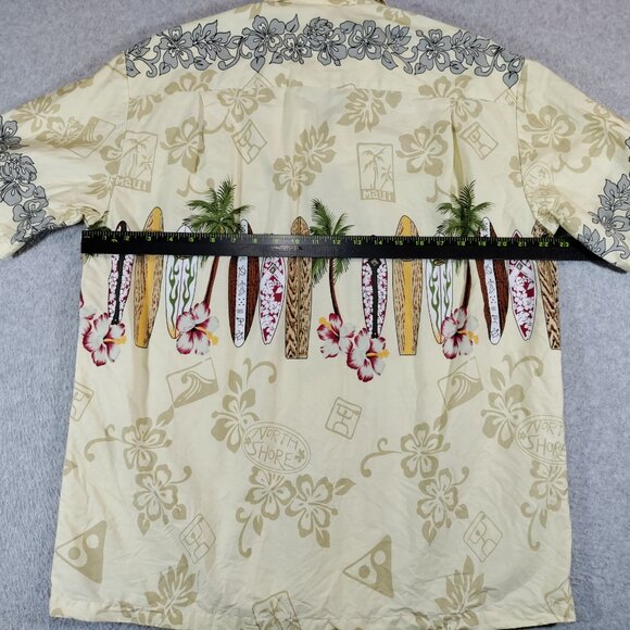 Hawaiian Togs Shirt Mens Large Yellow Maui North Shore Surfing Camp Collar - Picture 7 of 7